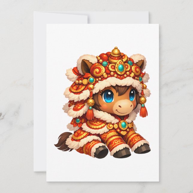 Convite Chinese New Year Horse 2026 Zodiac (Frente)