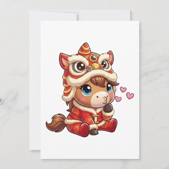 Convite Chinese New Year Horse 2026 Zodiac (Frente)