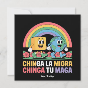 Convite Chinga La Migra Chinga Tu Maga Funny Rainbow