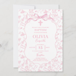 Convite Chinoiserie Baptism Rosa