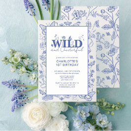 Convite Chinoiserie Blue Wild & primeiro aniversario Marav