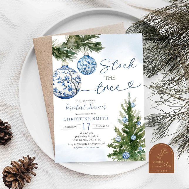 Convite Chinoiserie estoque o Chá de panela das árvores (Criador carregado)