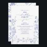 Convite Chinoiserie French Blue Floral 60º Aniversário<br><div class="desc">Celebre seu aniversário de 60 anos no estilo do nosso maravilhoso Convite de 60 Aniversário Chinoiserie French Blue Floral 60th! Perfeito para uma reunião de primavera, este convite de luxo vai deixar os convidados animados para o grande dia. Na frente do convite estão figuras azul vitorianas de flores de jardim,...</div>