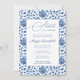 Convite Chinoiserie Lady Milestone Aniversário do Partido