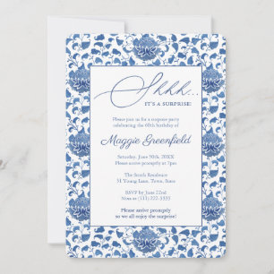 Convite Chinoiserie Lady Milestone Aniversário do Partido