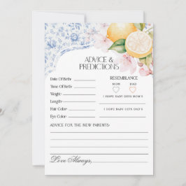 Convite Chinoiserie Lemon Tea com conselhos da mãe para be