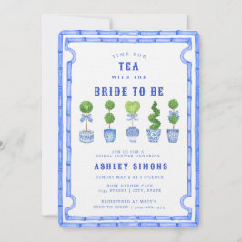 Convite Chinoiserie Topiary Chá de panela | Tea Party