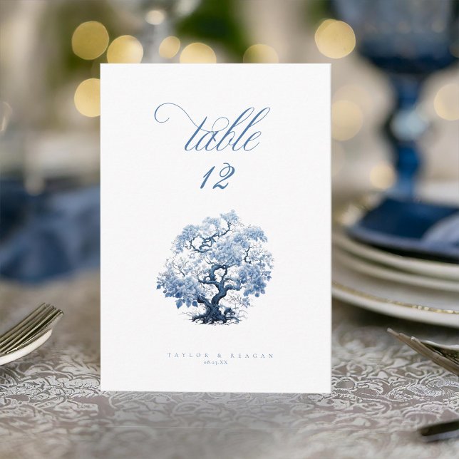 Convite Chinoiserie Tree Motif Table Numbers ID1094 (Criador carregado)