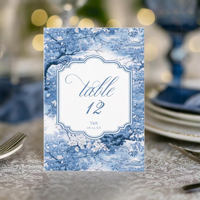 Convite Chinoiserie Wedding Pattern Table Numbers ID1094 (Criador carregado)