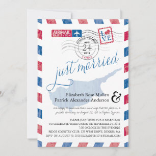 Convite Chipre Antiga Correio Aéreo Recém-Casados Recepção