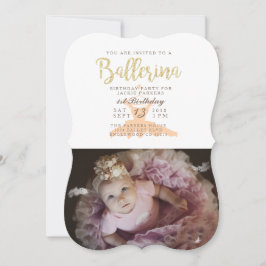 Convite Chique Ballerina Festa de aniversário Invite