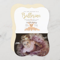 Chique Ballerina Festa de aniversário Invite