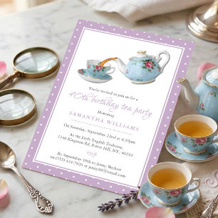 Convite Chique Birthday Tea Party