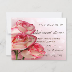 Convite Chique Elegante Jantar de Ensaios das Rosas