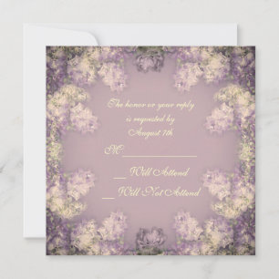 Convite Chique Lilac Floral R.S.V.P. Elegante