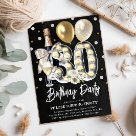 Convite Chique Rústico Aniversário de 30 anos