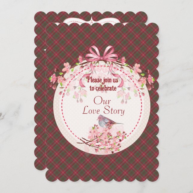 Convite Chisholm Weathered Scottish Tartan (Frente/Verso)