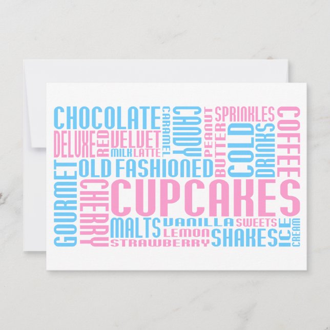 Convite chitChat de cupcak (Frente)