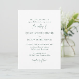 Convite Chloe Evergreen Elegant Wedding