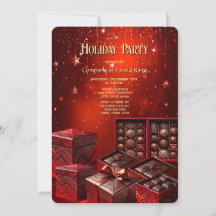 Chocolate Candy Christmas Holiday Invitation