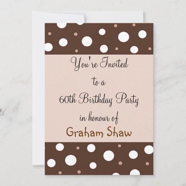 Convite Chocolate e Vanilla 60º aniversário (Frente)