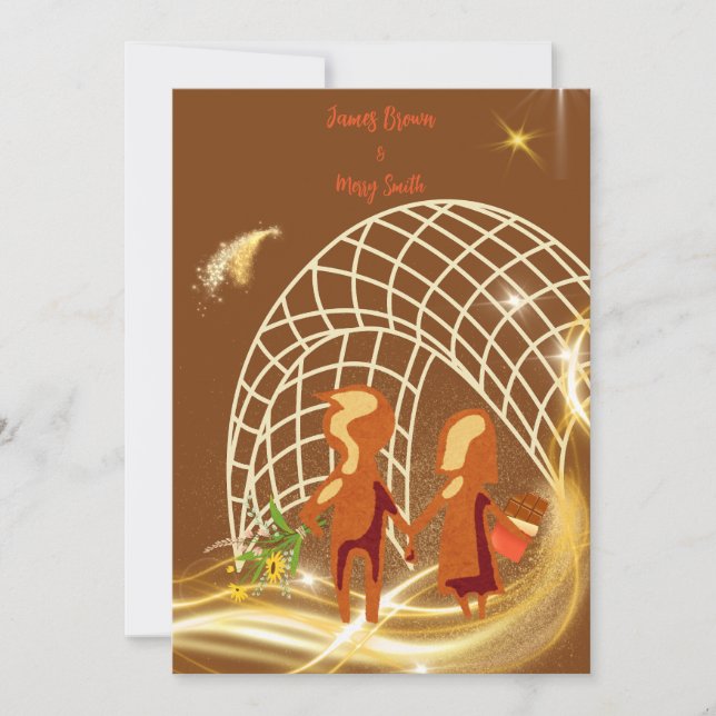 Convite Chocolate Love sob o casamento das Estrelas (Frente)