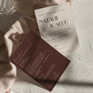Convite Chocolate Marrom Chique Tudo Em Um Casamento De Di