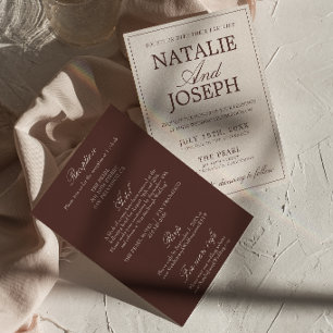Convite Chocolate Marrom Dinheiro Antigo Tudo em Um Casame