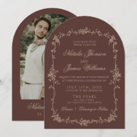 Chocolate Marrom Floral Dinheiro Antigo Casamento