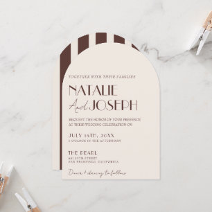 Convite Chocolate Marrom Listrado Dinheiro Antigo Casament