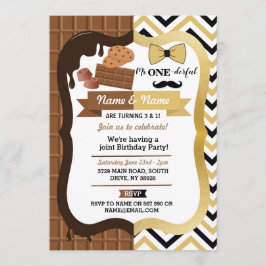 Convite Chocolate & Mr. One-Great First Birthday Joint