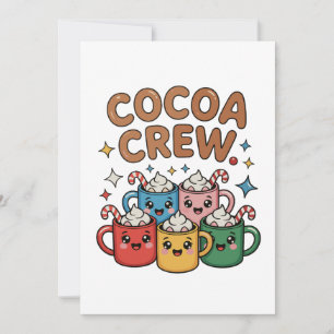 Convite Chocolate Quente Cocoa Crew Kawaii Natal Xmas