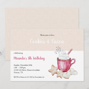Convite Chocolate Quente De Natal E Biscoitos Aquarela