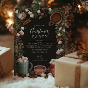 Convite Chocolate Quente Rústico de Natal
