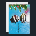 Convite Cholo Snowman Foo Christmas Tree Lights<br><div class="desc">Espalhe a Alegria de Natal com este cartão divertido que mostra a minha ilustração de um boneco de neve que olha para as luzes das árvores de Natal na neve.</div>