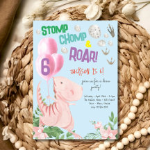 Chomp Stomp e aniversário de criança Rar Dino