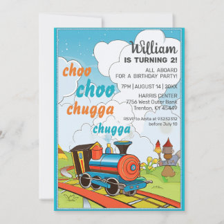 Convite Choo Choo Train Kids Cute Train