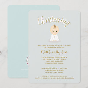 Convite Christening Baby Boy