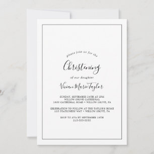 Convite Christening minimalista