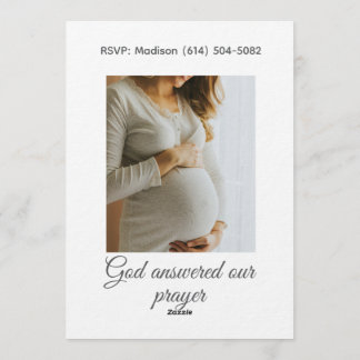 Convite Christian Baby Girl Shower Personalized Text Photo