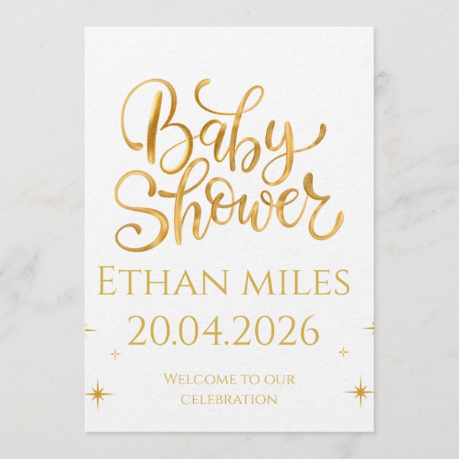 Convite Christian Baby Shower Personalized Name And Date (Frente)