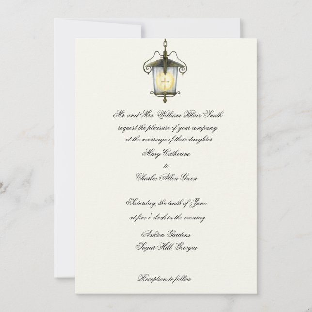 Convite Christian Formal Invitation, Semi- Formal, Lantern (Frente)