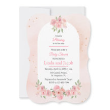 Christian Rose Floral Baby Girl Shower Invitation