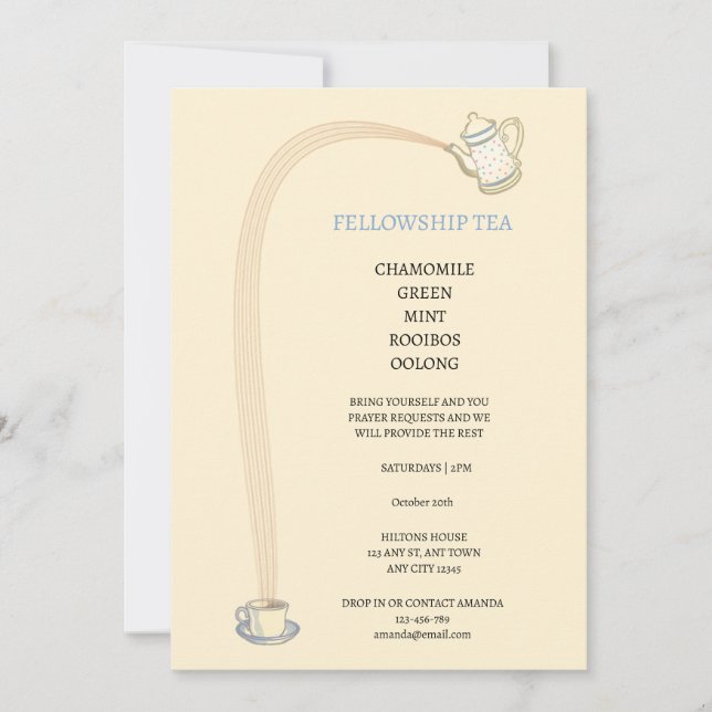 Convite Christian Tea Gathering Invitation (Frente)