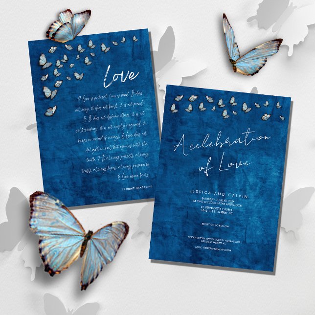 Convite Christian Wedding Invitation 1 Corinthians13:4-8 (Criador carregado)