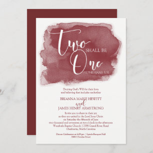 Convite Christian Wedding - Watercolor Marsala