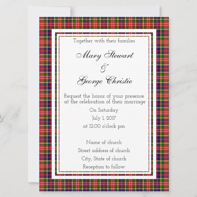 Convite Christie Scottish Weding Invitation (Frente)