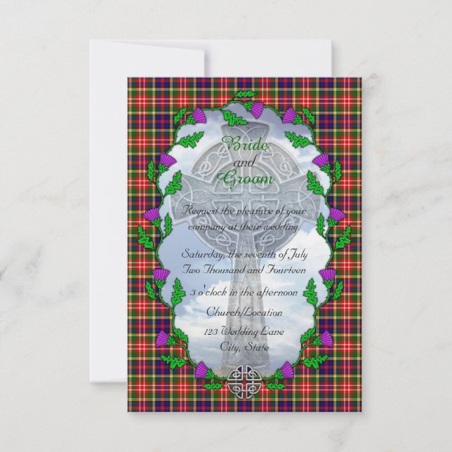 Convite Christie Scottish Weding Invitation (Frente)