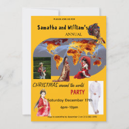 Convite Christmas Around The World Party Invitation