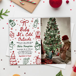 Convite Christmas Baby It's Cold Outside Baby Shower Photo